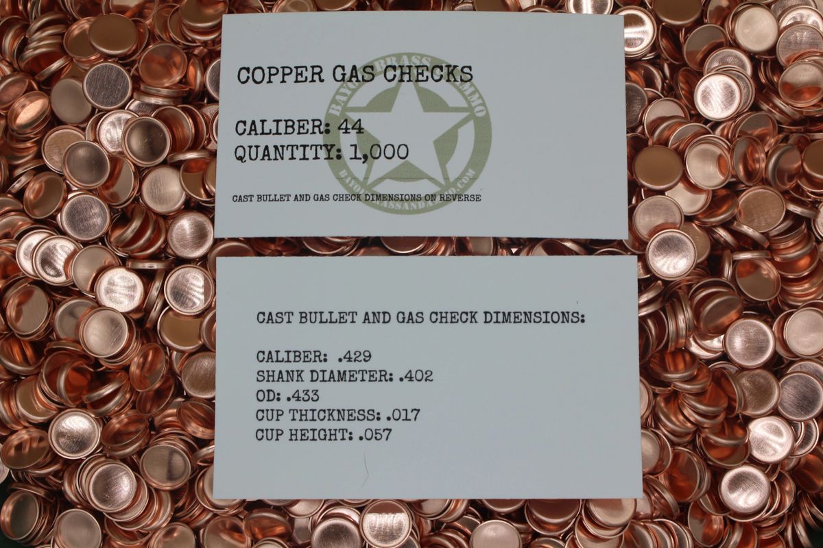 44 Caliber Copper Gas Checks